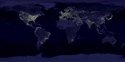 уникальное ночное фото Земли